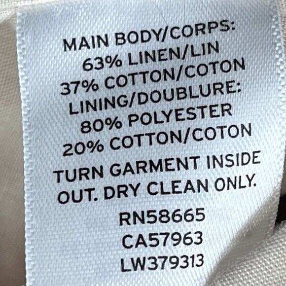 Lewit Linen Cotton Tan Jacket Blazer Ruffle Sleeve XS - Picture 14 of 15